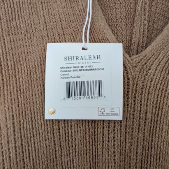 🌸 Shiraleah Rowan Poncho Camel Color Rachel Zoe Curateur ONE SIZE - Picture 6 of 16